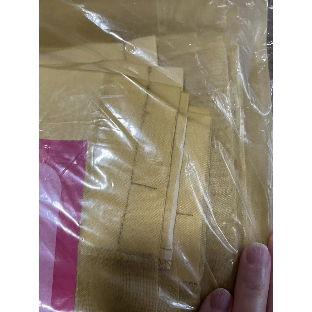 Pair of  NOS Gold Vintage DuPont Dacron Sheer‎ Curtain Panels 84